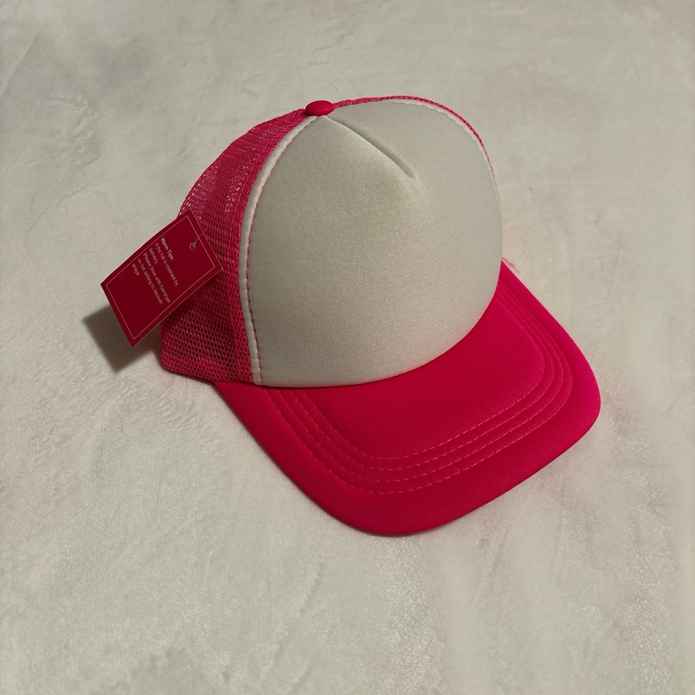Pink customizable trucker hat Bright pink Brand new